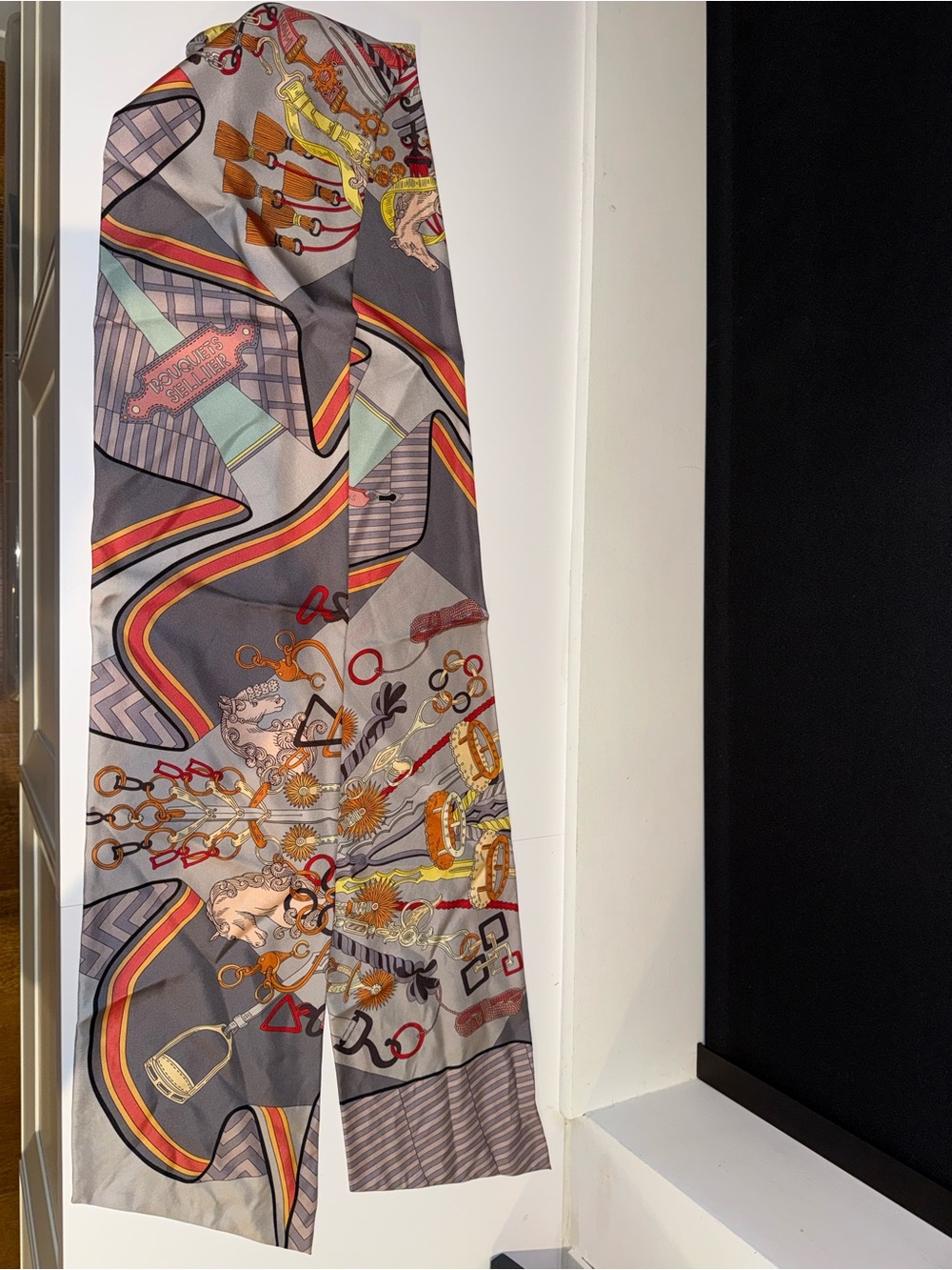 Hermes Silk Scarf Maxi Twilly Boucleries Selleries